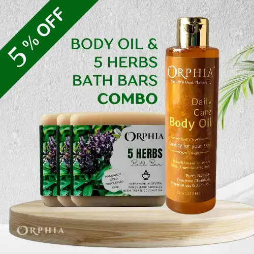 BODY OIL & 5 HERBS BATH BARS COMBO BODY OIL & 5 HERBS BATH BARS COMBO