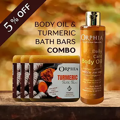 BODY OIL & TURMERIC BATH BARS COMBO